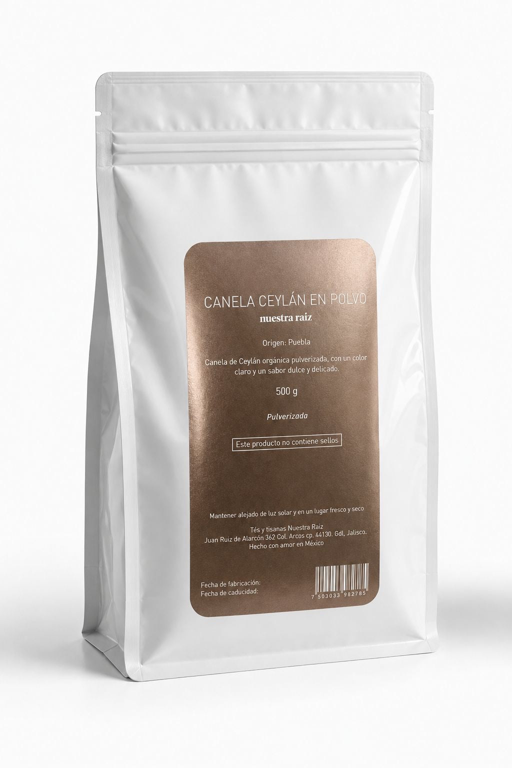 Canela de Ceylán orgánica pulverizada