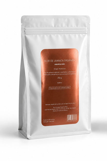 Flor de Jamaica Orgánica Entera - 500 GRAMOS Bolsa Refil