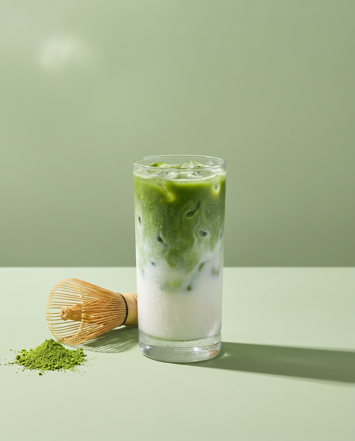 Matcha latte frío para cafetería